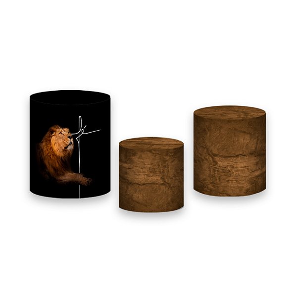 Trio De Capas De Cilindro - Religioso Leão Fé 006