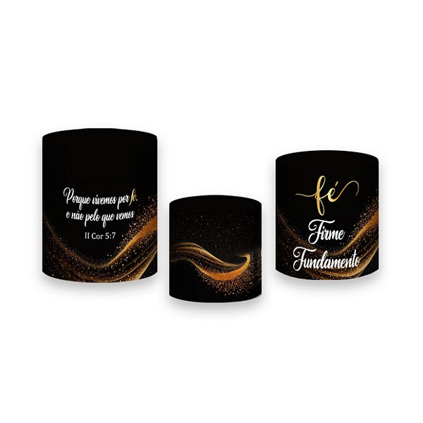 Trio De Capas De Cilindro - Fé Arco Dourado 011