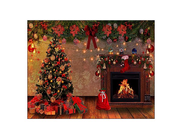 Fundo Fotográfico 1,55 x 1,20 - Natal Árvore com Presentes 056
