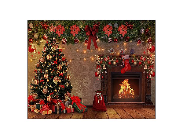 Fundo Fotográfico 1,55 x 1,20 - Natal Árvore com Presentes 056