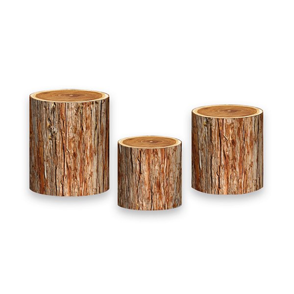 Trio De Capas De Cilindro - Efeito Madeira Avermelhada 006