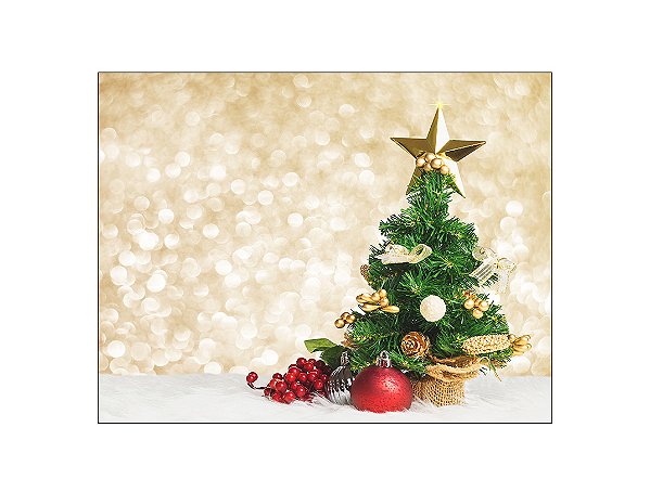 Fundo Fotográfico 1,55 x 1,20 - Natal Dourado com Árvore 064