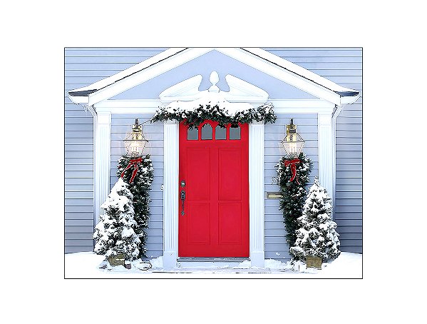 Fundo Fotográfico 1,55 x 1,20 - Natal Casa Porta Vermelha 070