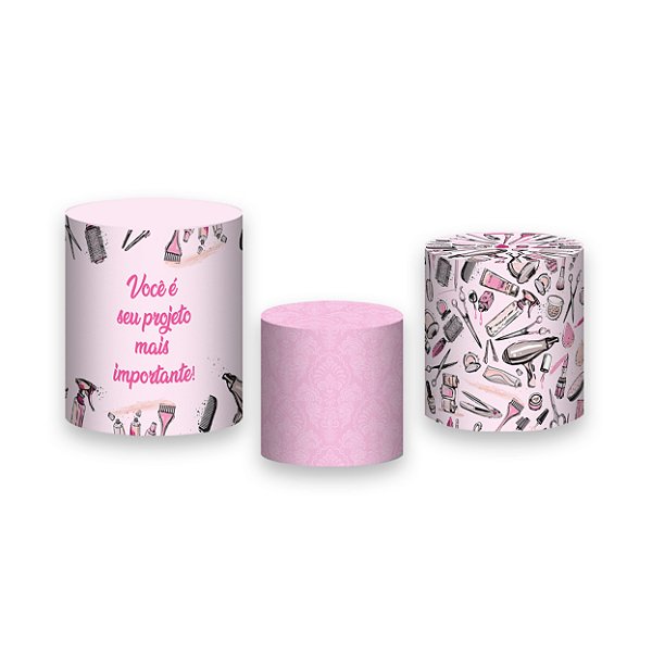 Trio De Capas De Cilindro - Salão de Beleza Rosa 005