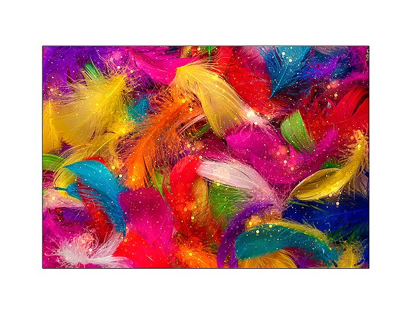 Fundo Fotográfico 2,20 x 1,50 - Carnaval Cenário de Penas Coloridas 031