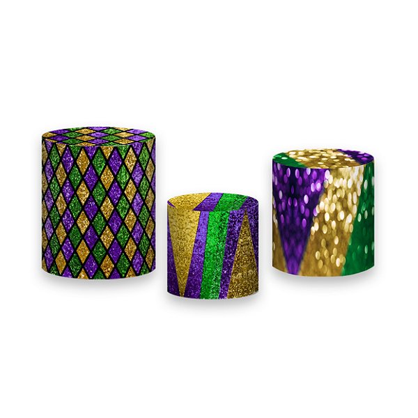 Trio De Capas De Cilindro - Carnaval Estampas Coloridas 005