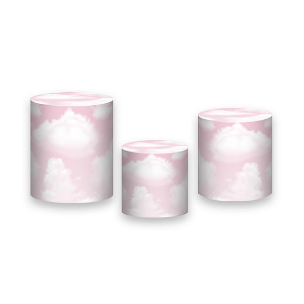 Trio De Capas De Cilindro - Céu Rosa Cute 004