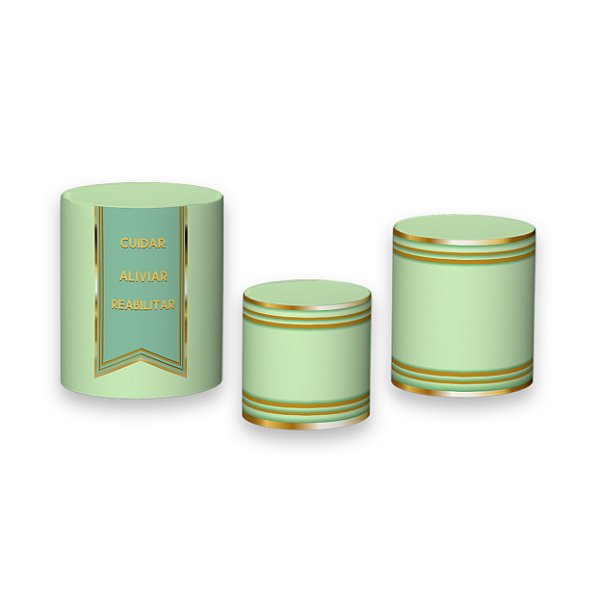 Trio De Capas De Cilindro - Profissão Fisioterapia Verde Claro 011