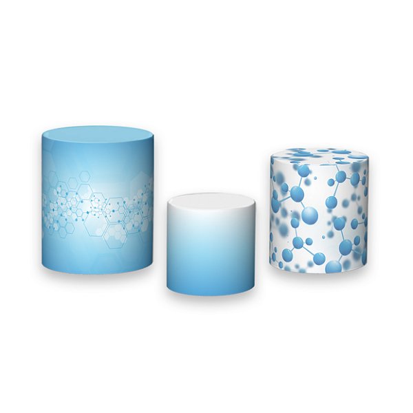 Trio De Capas De Cilindro - Biomedicina Cromossomo DNA Azul 017