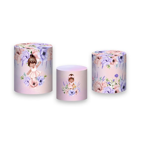 Trio De Capas De Cilindro - Menina Cute no Jardim 037