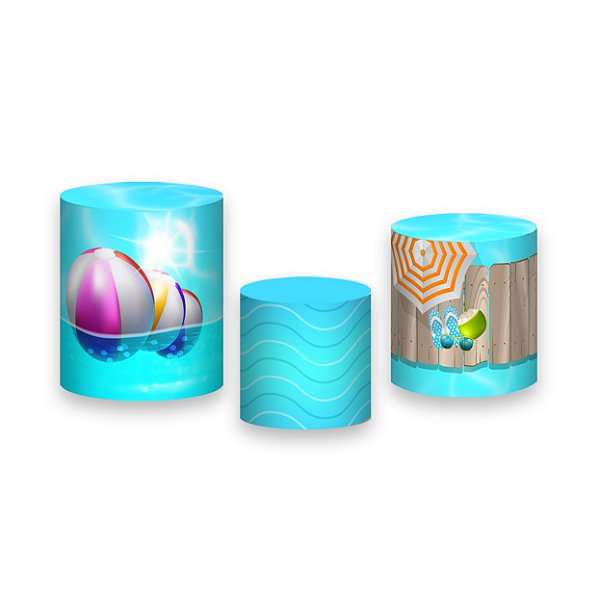 Trio De Capas De Cilindro - Pool Party Piscina Rosa 010