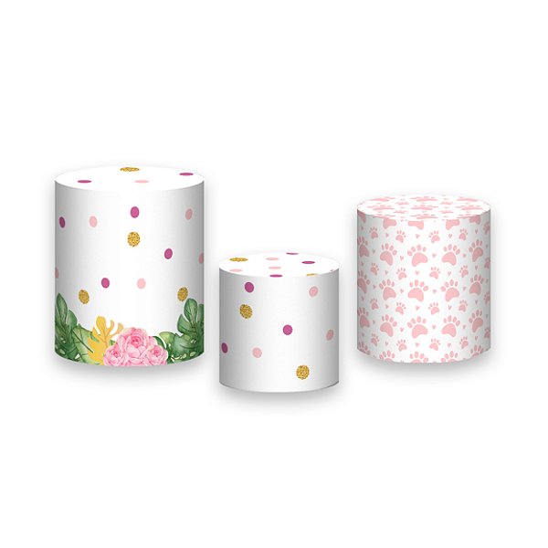Trio De Capas De Cilindro - Safari Flores e Folhagens 003