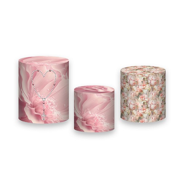 Trio De Capas De Cilindro - Santa Nossa Senhora Cute Rosa 002