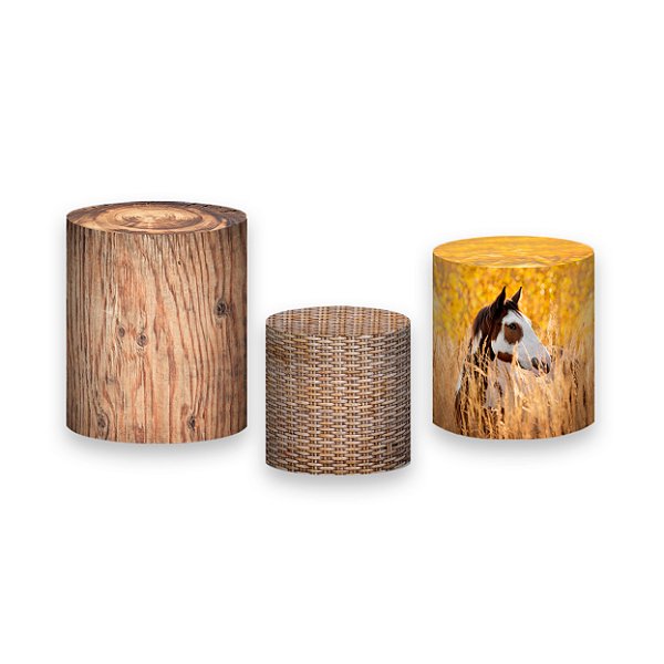 Trio De Capas De Cilindro - Cavalo no Pasto 005