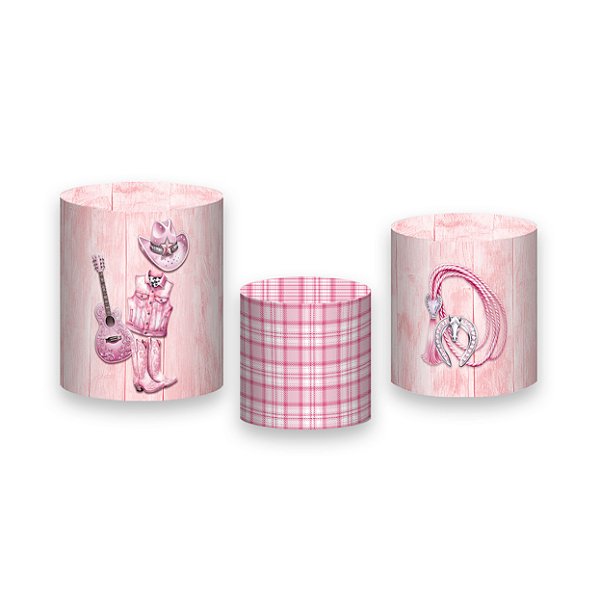 Trio De Capas De Cilindro - Boneca Boiadeira Rosa 014