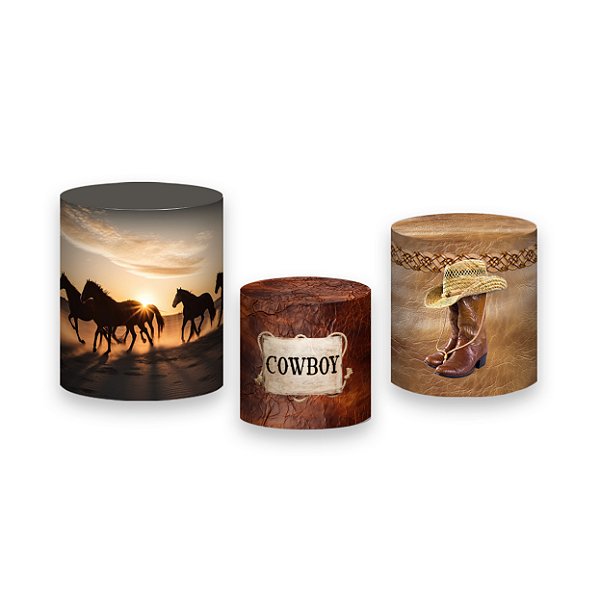 Trio De Capas De Cilindro - Cowboy Realista 023