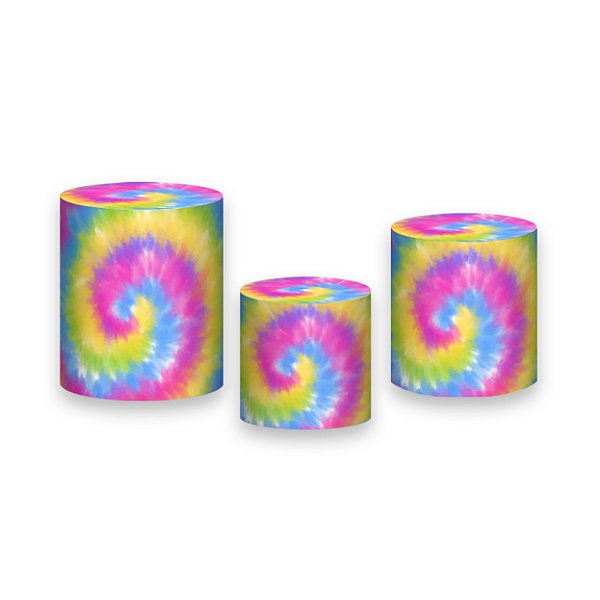 Trio De Capas De Cilindro - Tie Dye Redemoinho de Cores 006