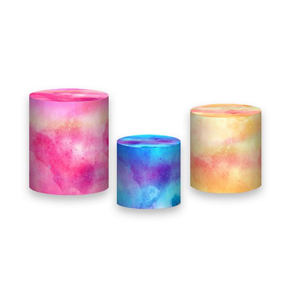 Trio De Capas De Cilindro - Tie Dye Colorido 009