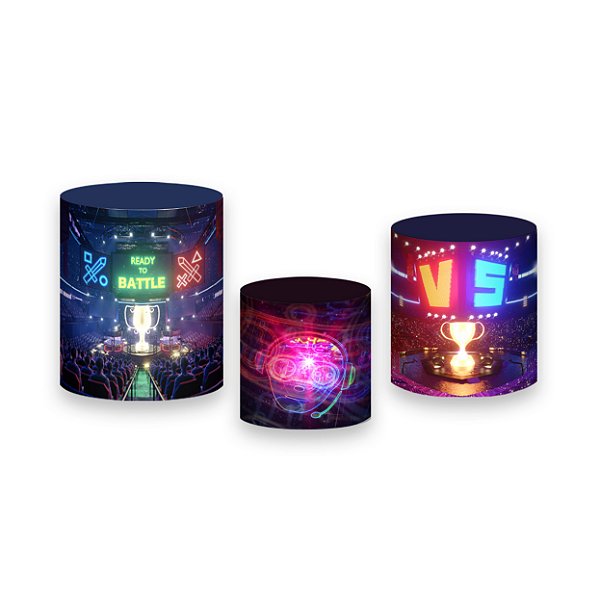 Trio De Capas De Cilindro - Video Game Arena Efeito Iluminado 002