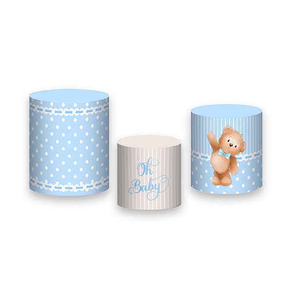 Trio De Capas De Cilindro - Chá de Bebê Urso Cute 034