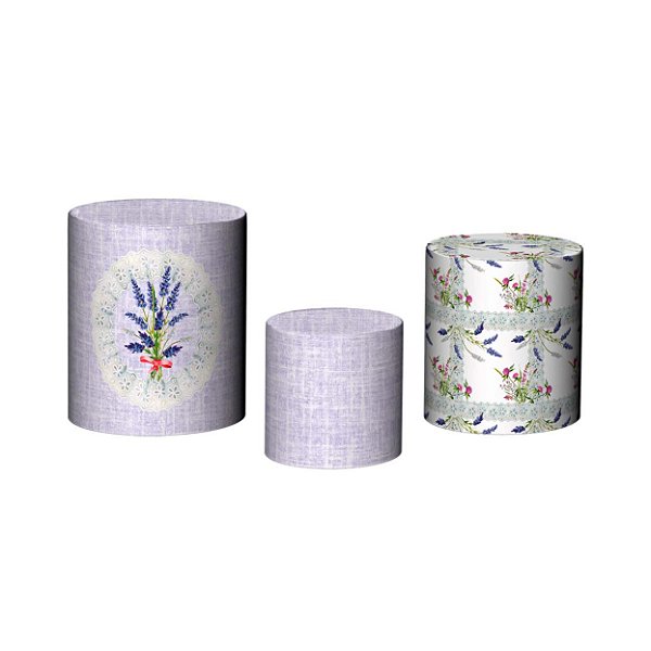 Trio De Capas De Cilindro - Flor de Lavanda 004