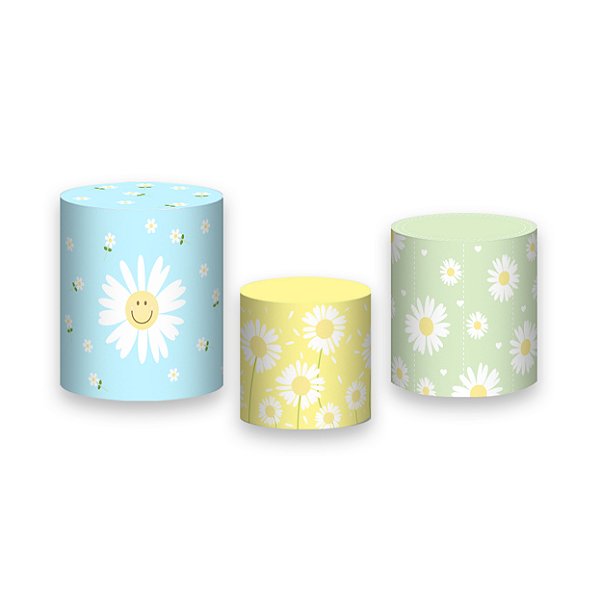 Trio De Capas De Cilindro - Margaridas Sorridentes 065