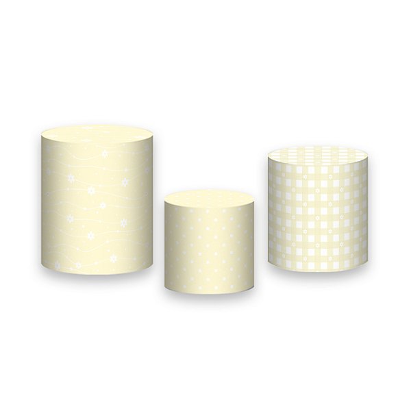 Trio De Capas De Cilindro - Margaridas Delicadas Amarelo 077