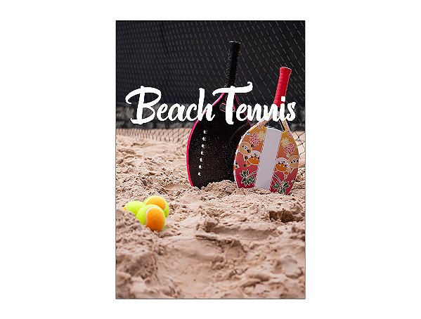 Painel De Festa Vertical 1,50 x 2,20 - Beach Tennis Raquetes na Areia 007
