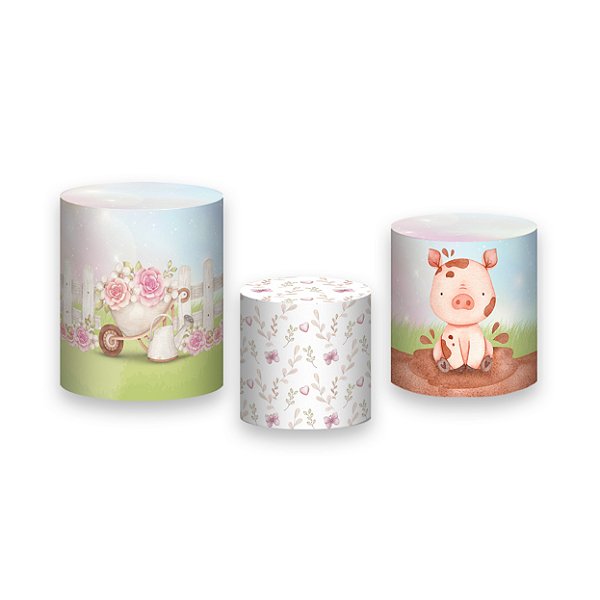 Trio De Capas De Cilindro - Fazendinha Animais Cute 013