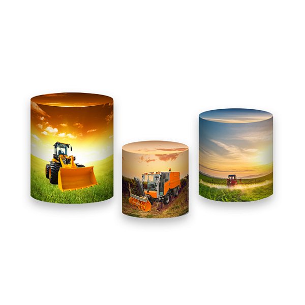 Trio De Capas De Cilindro - Fazendinha Trator e Maquinas 014