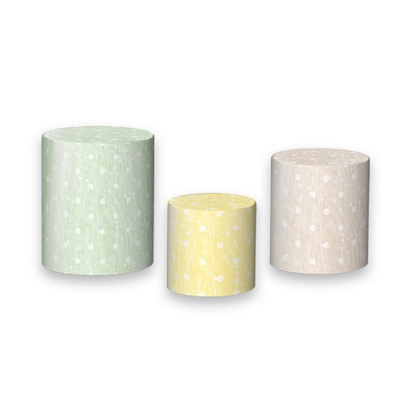 Trio De Capas De Cilindro - Estampa Verde e Bege Aquarela 007