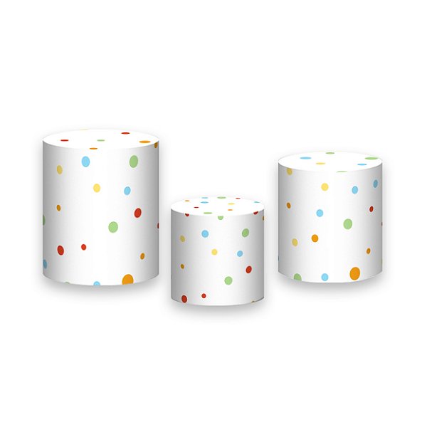 Trio De Capas De Cilindro - Bolinhas Coloridas 006