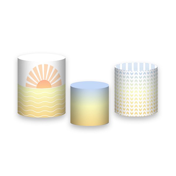 Trio De Capas De Cilindro - Primeira Volta ao Sol Azul e Amarelo 045