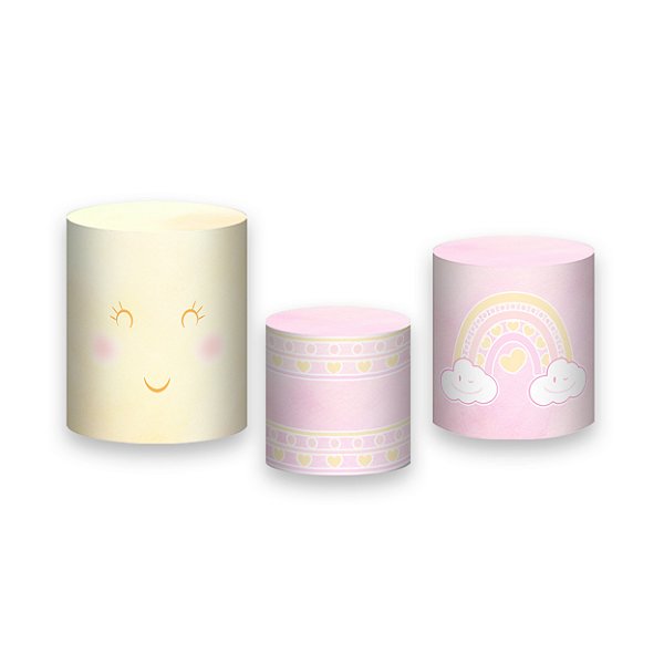 Trio De Capas De Cilindro - 365 Sorrisos Rosa Cute 046