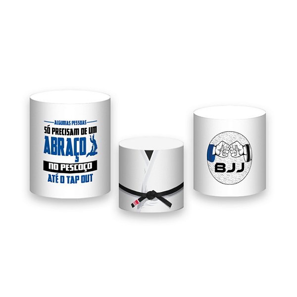 Trio De Capas De Cilindro - Luta Jiu-Jitsu Azul 049