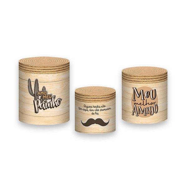 Trio De Capas De Cilindro - Dia dos Pais Rústico 010