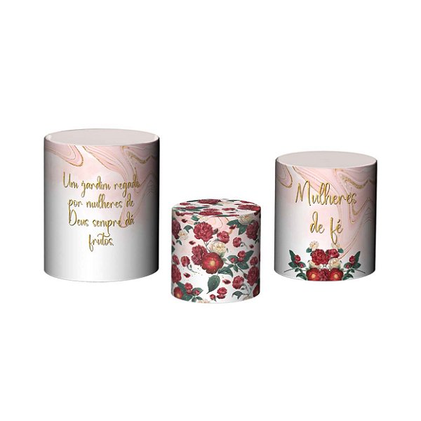 Trio De Capas De Cilindro - Encontro de Mulheres Floral 041