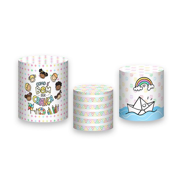Trio De Capas De Cilindro - Dia das Crianças Colorido Divertido 050