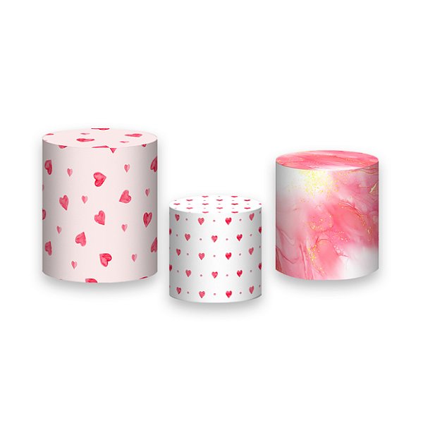 Trio De Capas De Cilindro - Feliz Dia das Mães Corações 062