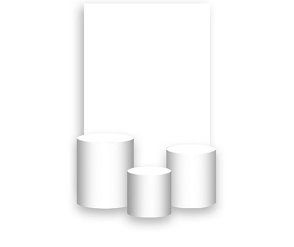 Painel De Festa Vertical 1,50 x 2,20 + Trio De Capas Cilindro - Branco Liso 003