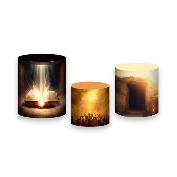 Trio De Capas De Cilindro - Religioso Ressuscitou Efeito Iluminado 038