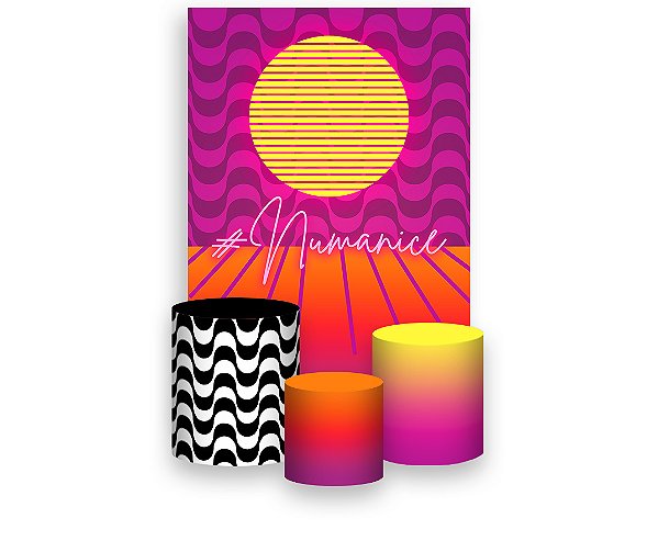 Painel De Festa Vertical 1,50 x 2,20 + Trio De Capas Cilindro - Tardezinha Sol 013