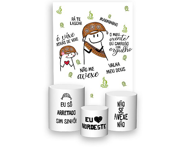 Painel De Festa Vertical 1,50 x 2,20 + Trio De Capas Cilindro - Flork Orgulho Mineiro 017