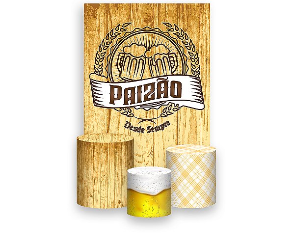 Painel De Festa Vertical 1,50 x 2,20 + Trio De Capas Cilindro - Dia dos Pais Paizão 059