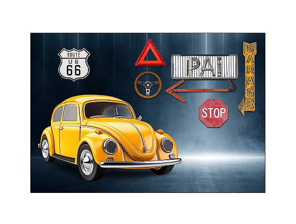 Fundo Fotográfico 2,20 x 1,50 -  Dia dos Pais Fusca Amarelo 145