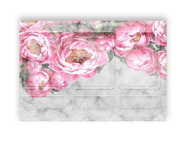 Fundo Fotográfico 2,20 x 1,50 - Dia das Mães Boiserie Flores 098