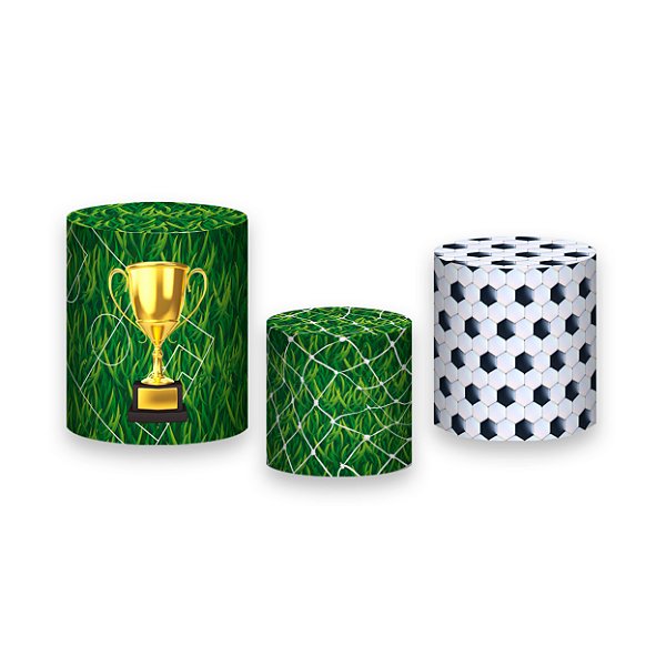 Trio De Capas De Cilindro - Futebol Verde com Troféu 020