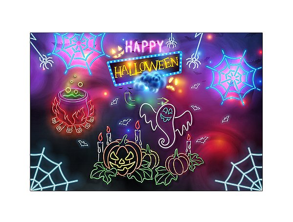 Fundo Fotográfico 2,20 x 1,50 - Halloween Efeito Neon 080