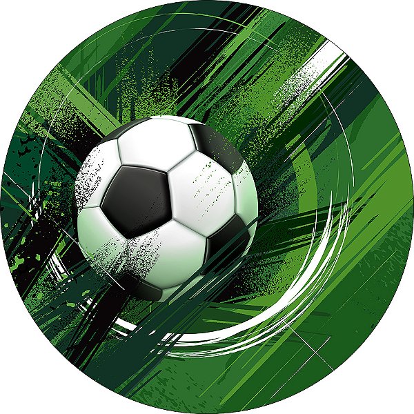Painel De Festa Redondo 1,50x1,50 - Futebol Verde com Bola 021