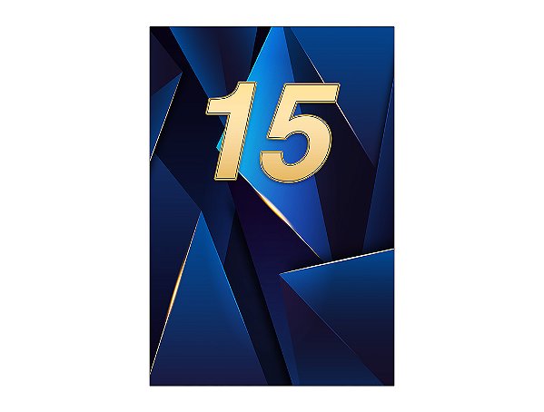 Painel De Festa Vertical 1,50 x 2,20 - 15 Anos Azul Marinho com Dourado 197